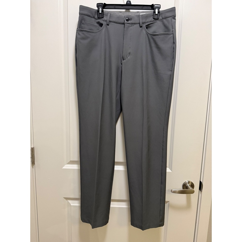Greg Norman Mens Gray Golf Pants 34x32 Performance Stretch Straight Leg‎ Shark